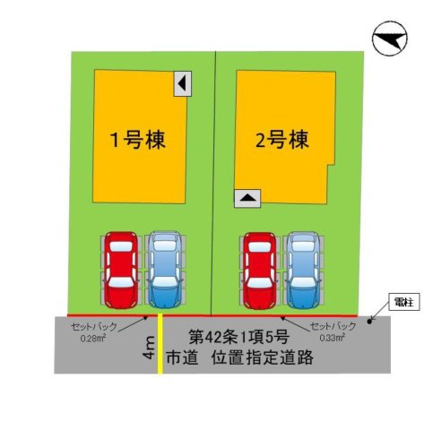 福岡市南区柏原1丁目第12-2棟（1号棟）の区画図|配置図（1号棟）