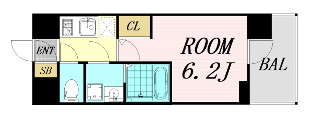 エスリードレジデンス梅田クラスシティ　仲介手数料無料の間取り