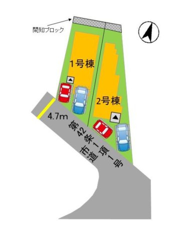福岡市南区和田2丁目第1-2棟（1号棟）の区画図|配置図（1号棟）