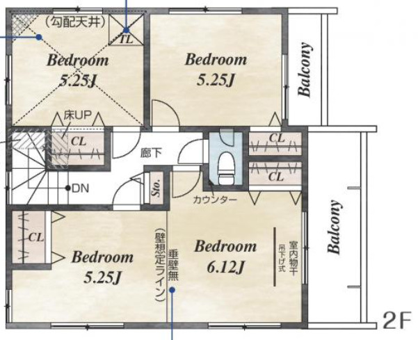【仲介手数料無料】入間市東藤沢５丁目全４棟２号棟　入間の新築なら西武ハウジングの間取り