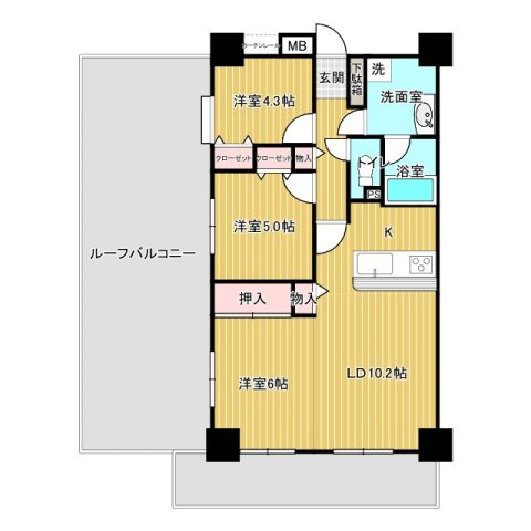 ダイアパレス千葉桜木　中古マンションの間取り