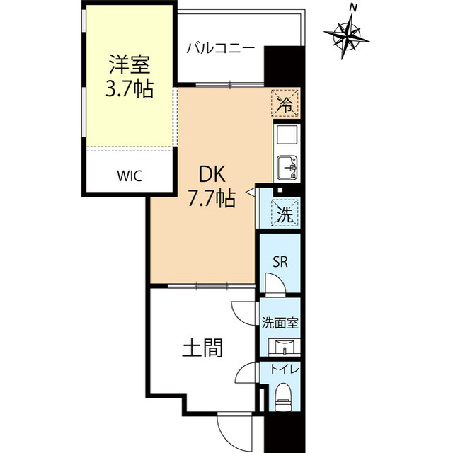 デュオフラッツ西新WESTの間取り