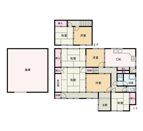 紀の川市東野　中古戸建の間取り