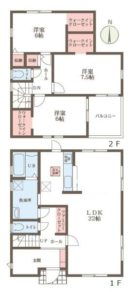 リーブルガーデン田井庄町 ２号棟 ／新築一戸建の間取り