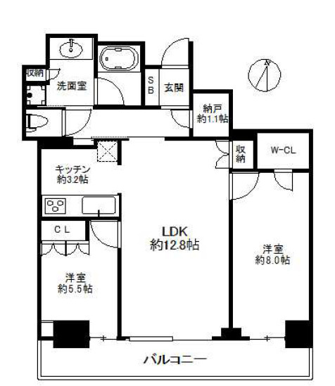 大阪ひびきの街・ザ・サンクタスタワーの間取り