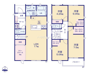 【間取り】 | 名古屋市北区楠3丁目309-1【仲介手数料無料】新築一戸建て　2号棟