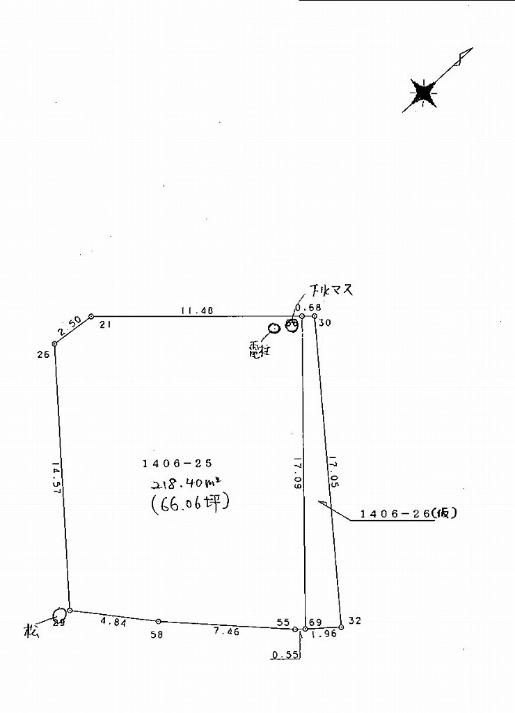 大和町　売地の土地図|簡易測量図