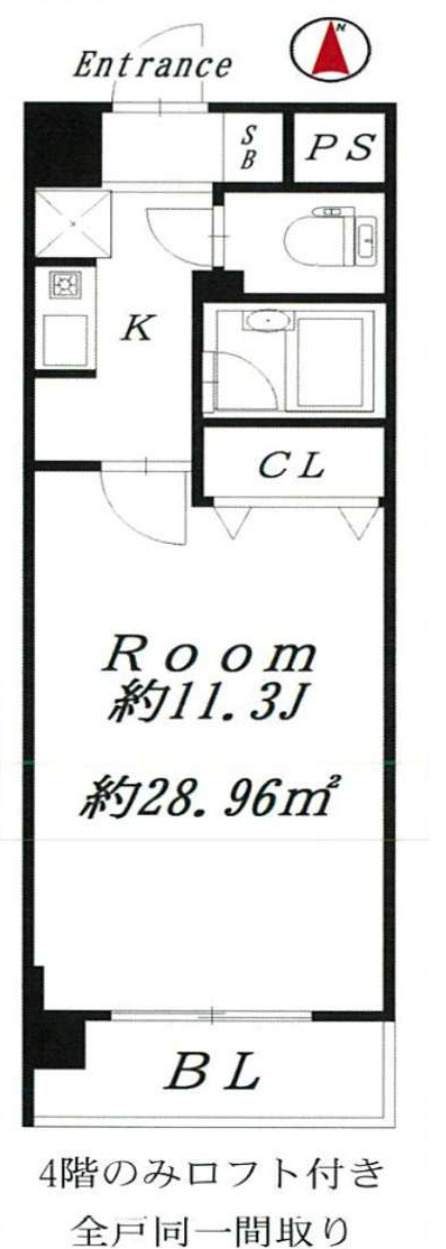 大東市寺川2丁目　学生需要が見込める立地　一棟売マンションの間取り