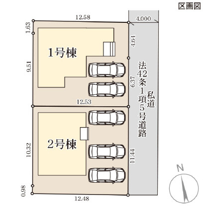 リーブルガーデン／中央区帯山第十五／１号棟の区画図