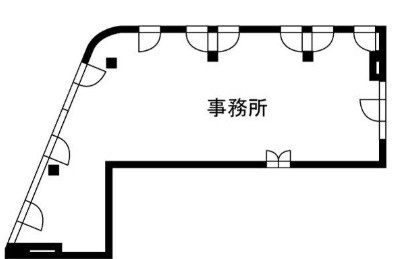 大津市京町４丁目の事務所の間取り