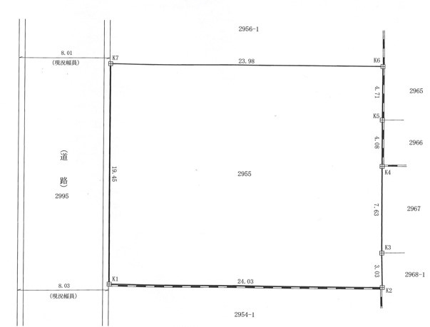 松波2丁目2955-A　売土地の土地図|現況図