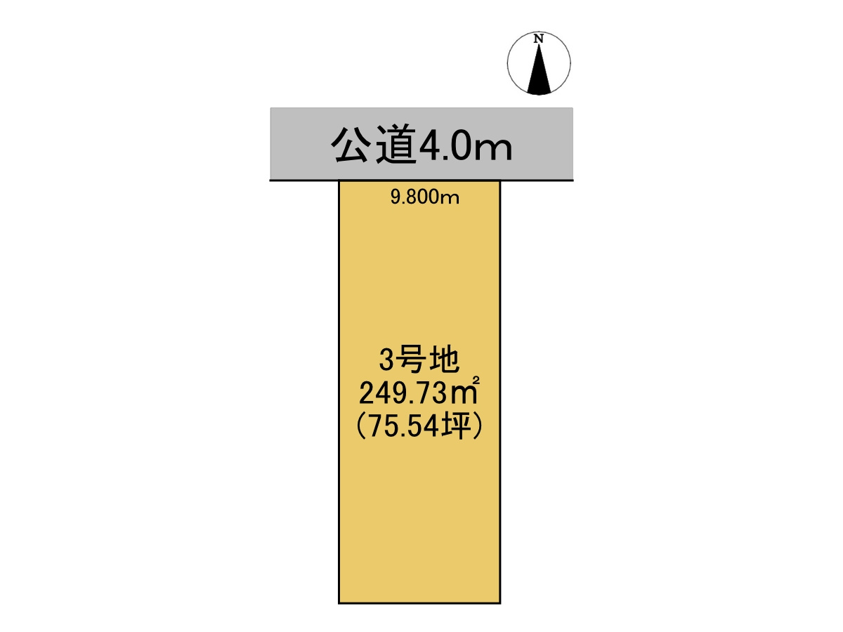 売土地　大垣市赤花町1丁目　全4区画分譲の土地図|3号地