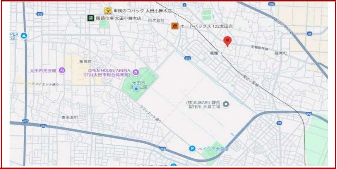 新築戸建・建売　太田市龍舞町　Kダンパー　全3区画の地図