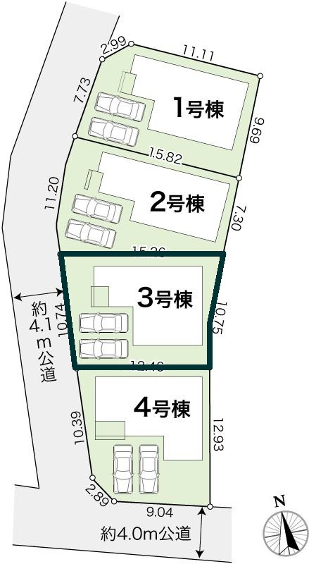 高知市介良乙-9期4棟3号棟- 新築戸建ての区画図|3号棟