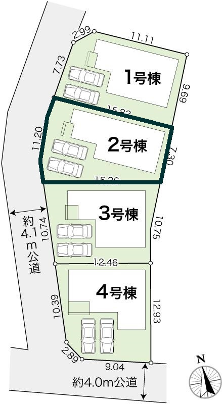 高知市介良乙-9期4棟2号棟- 新築戸建ての区画図|2号棟