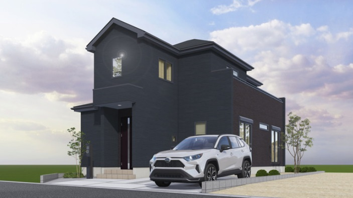 高知市介良乙-9期4棟1号棟- 新築戸建ての外観パース|1号棟　外観パースです