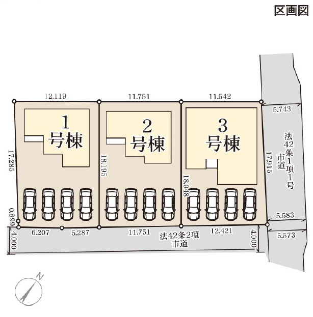 リーブルガーデン／合志市竹迫／２号棟の区画図