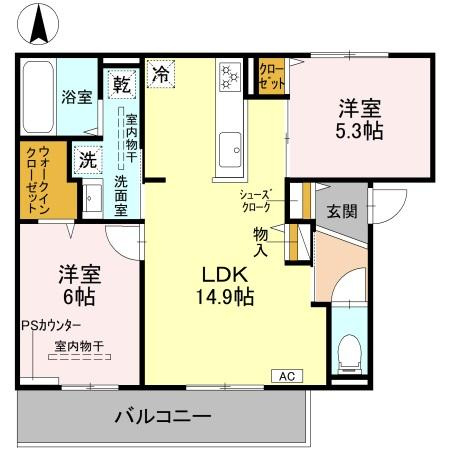 D-residence下田部A棟の間取り