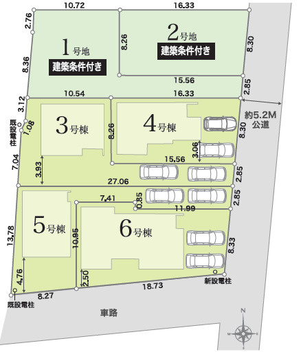 仲介手数料不要　リナージュ菊池西寺第１期【菊之池小・菊池南中】の区画図