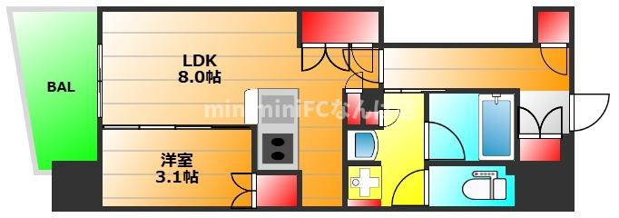 コンフォリアリヴ本町ＷＥＳＴ Ｑの間取り