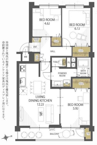 富岡シーサイドコーポＭ棟の間取り