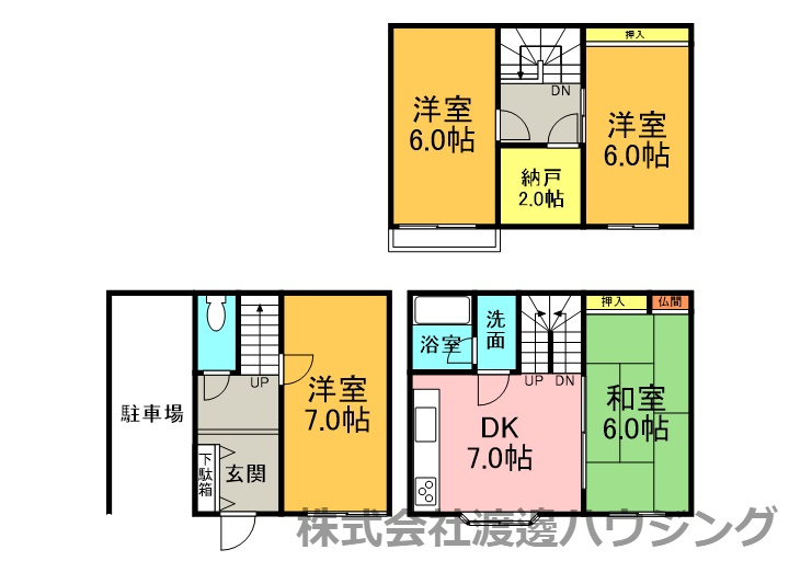 松虫通一戸建の間取り