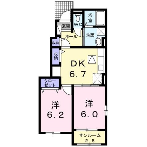 サンミッシェル　Ｂの間取り