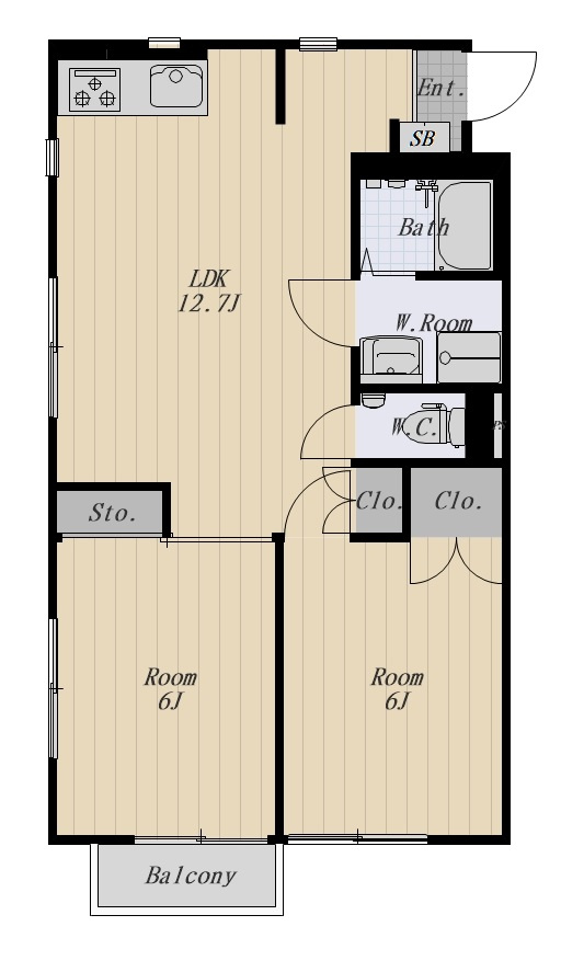 みもざ深沢 103号室の間取り