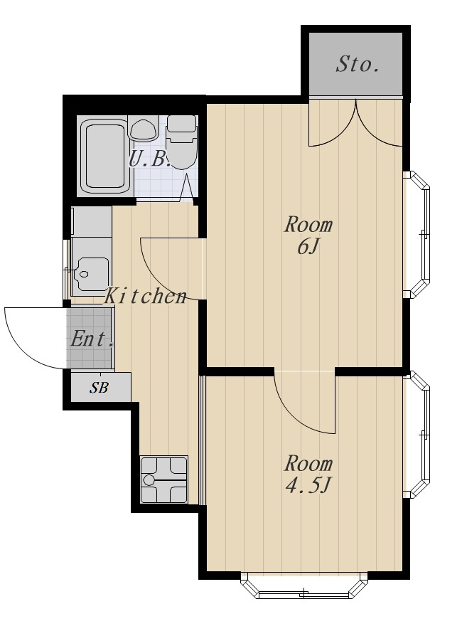 プティ―コーポ 101号室の間取り