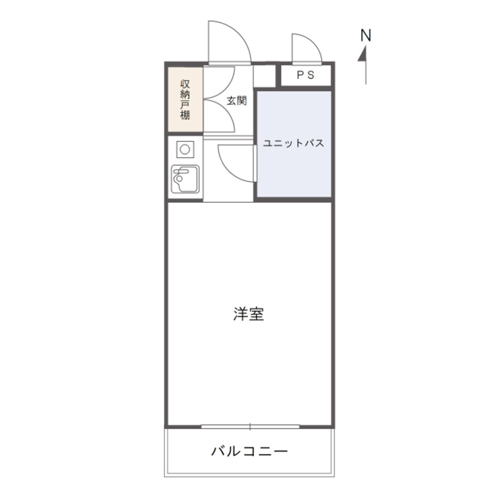 アルファ清心町の間取り|専有面積：18.43㎡の間取りです。