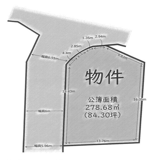 【土地図】 | 亀岡　下矢田町四丁目　建築条件無し売土地