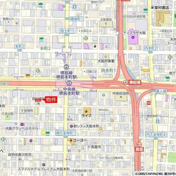 ブランズ大阪本町の地図