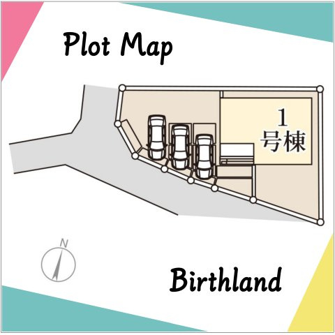 新築戸建・建売　桐生市相生町4丁目　長期優良住宅認定　相生小・相生中の区画図|カースペース並列3台　※敷地内に電柱及び支線が入る場合がございます。