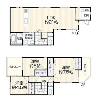 【間取り】 | 尼崎市杭瀬北新町３丁目中古戸建 | １階LDKは迫力の約21帖です♪休日もご家族がゆっくり寛げる大空間です！！ぜひ現地をご覧ください！！お気軽にお問合せくださいませ！