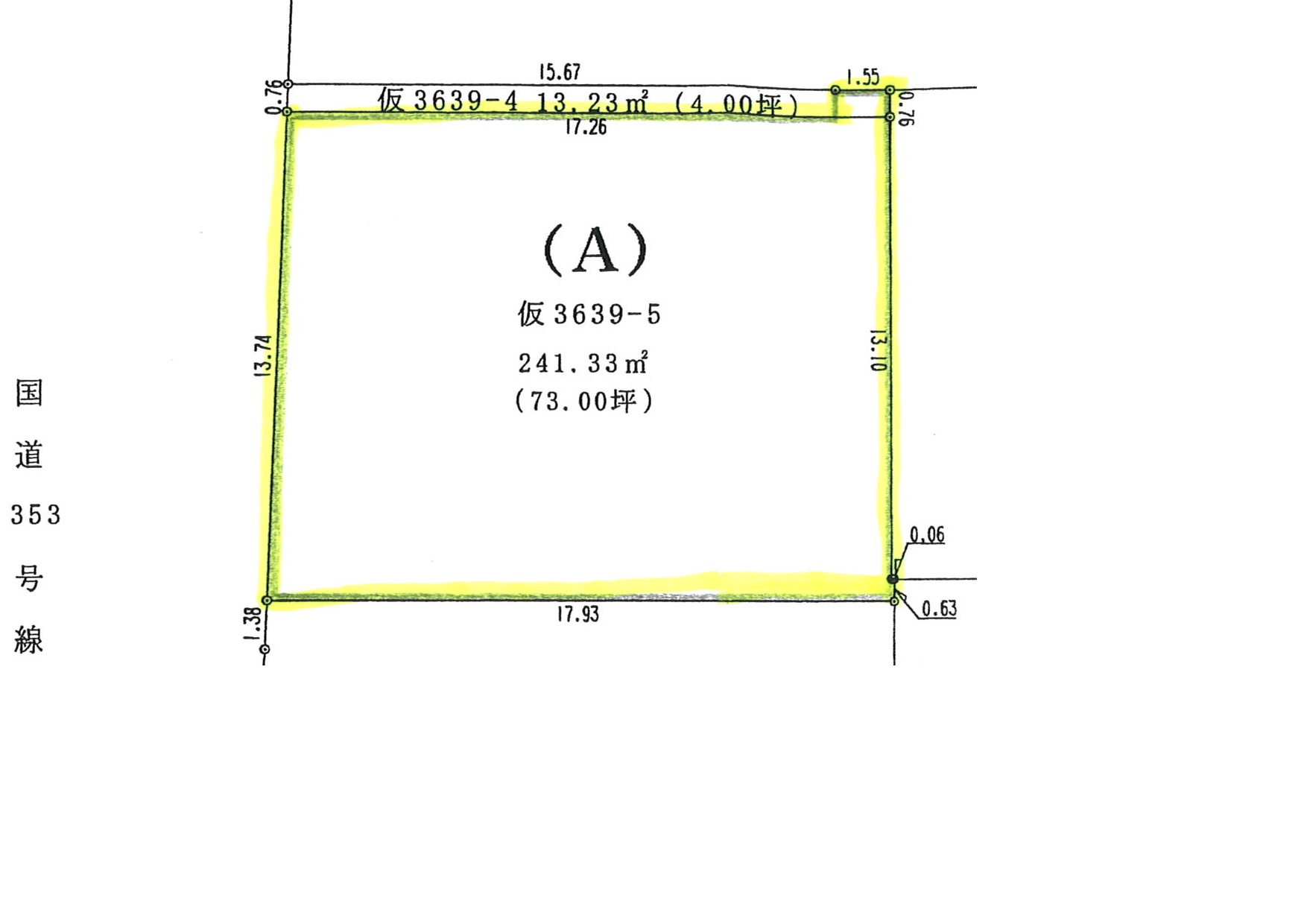 城東１丁目売地の区画図|区画図