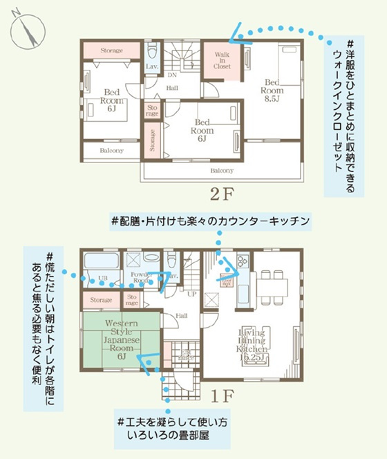 第5の間取り|〇4LDK〇
全居室南向き、6帖以上！
ゆったり和室付き♪