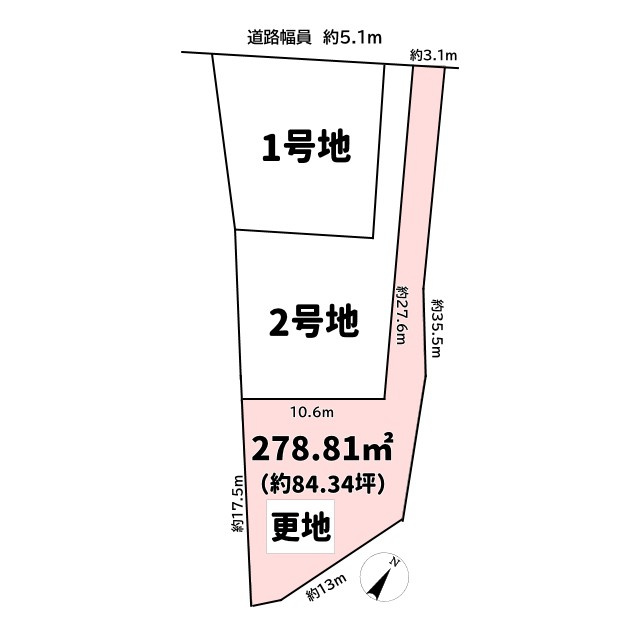 上高野奥小森町 土地(3号地)の土地図