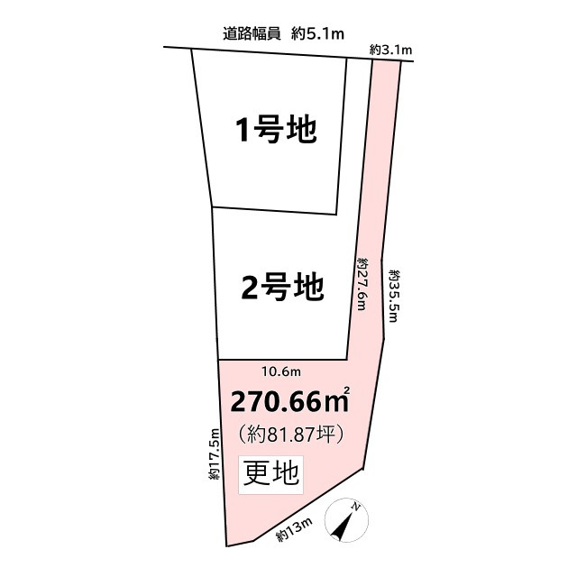 上高野奥小森町 土地(3号地)の土地図