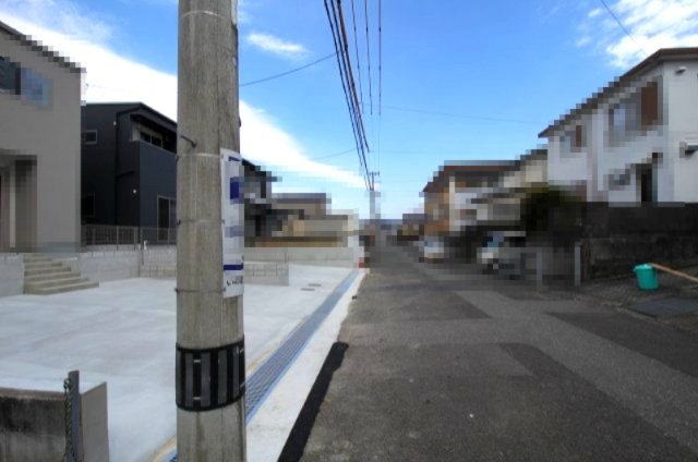 いの町枝川　新築戸建　⑫（全2区画）【内覧可能】の前面道路含む現地写真|南東側　公道　6.0ｍ　接面　9.2ｍ