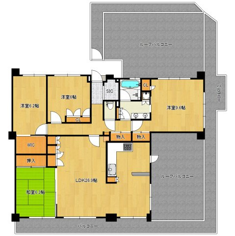 ビッグカーサ堺しらさぎ駅前ｔｏｗｅｒｃａｓａ　Ｄ棟の間取り|【ペット飼育可能】大切なペットと暮らす癒しの住まい！