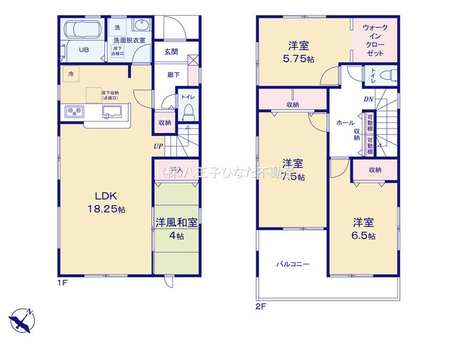 『八王子市新築戸建て』八王子市寺田町761-21【仲介手数料無料】　新築戸建ての間取り|～仲介手数料無料☆八王子ひなた不動産～八王子市寺田町　新築戸建て