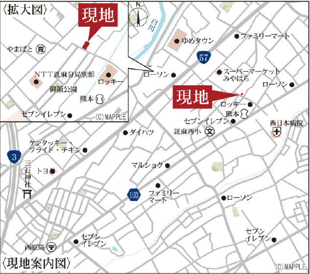 リーブルガーデン／東区御領第六／２号棟の地図