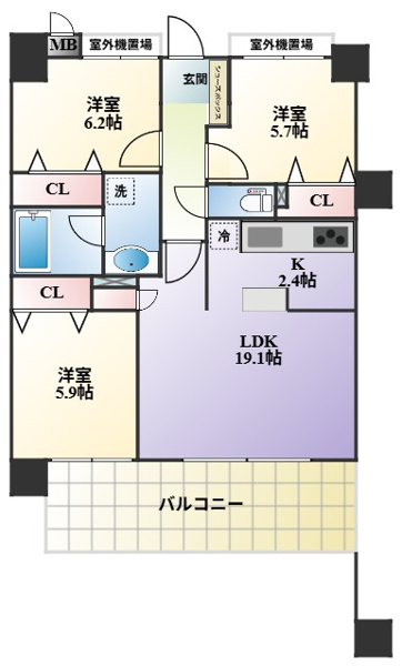 【間取り】 | レークサイド野多目☆仲介手数料無料☆