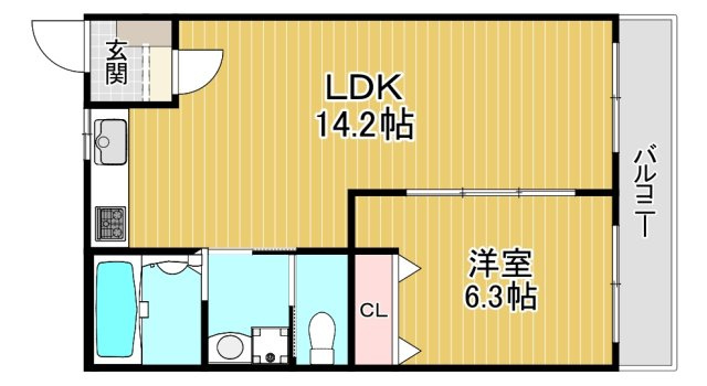 【間取り】 | シャトー若杉マンション