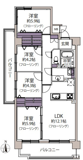 【間取り】 | コスモ小戸☆仲介手数料無料☆