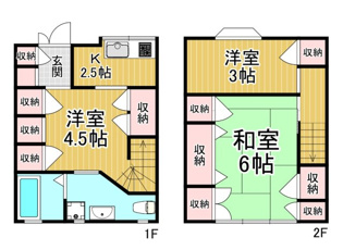 大庄北5丁目2階建貸家の間取り