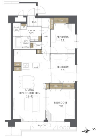 【間取り】アプロード宮丘公園 