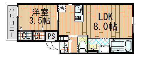 モアナ長瀬(近畿大学一人暮らし)の間取り