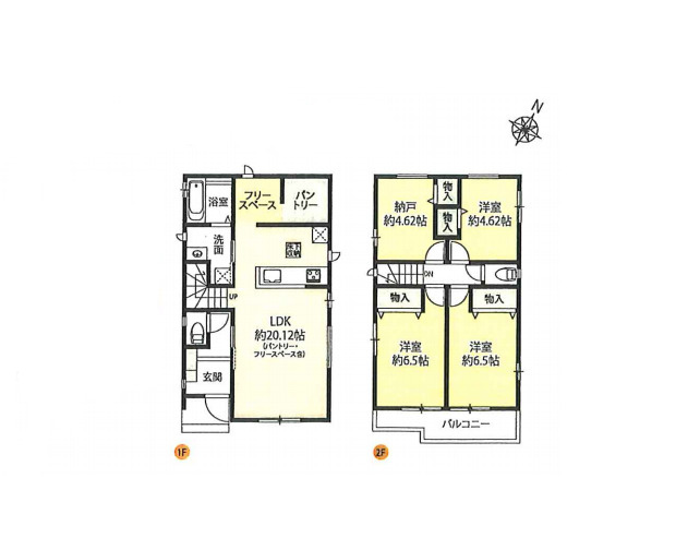 さいたま市北区吉野町2丁目192番11　新築一戸建て　Eの間取り|さいたま市北区吉野町2丁目　新築一戸建て　E、3LDKS、土地面積104.28m2、建物面積95.22m2