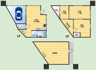 【間取り】 | 豊中市大黒町3丁目貸家